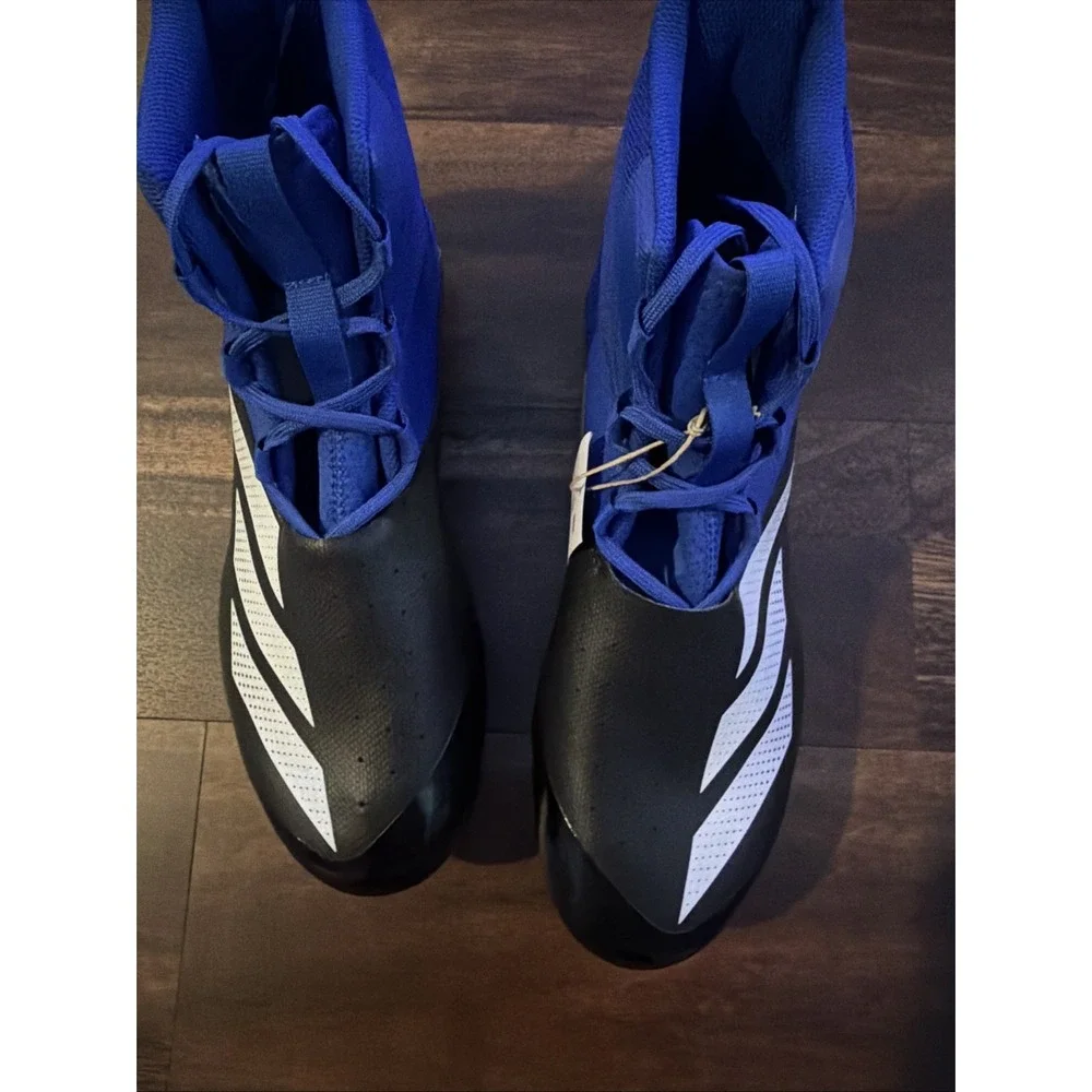 New Nike Adidas Adizero Chaos Football Cleats Size 12 Black Blue